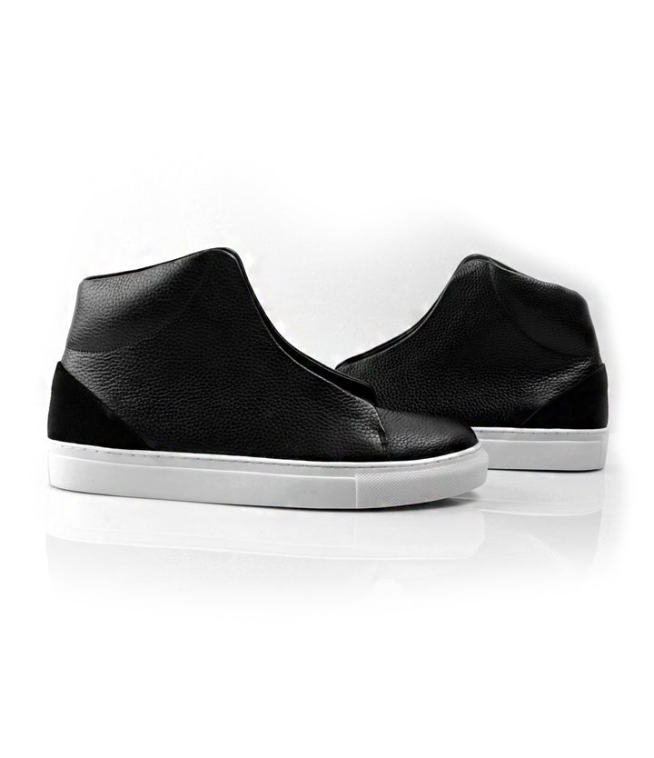 Pelle Santino - InnovX Sneaker - High Top - Black Milled - best leather sneakers in India