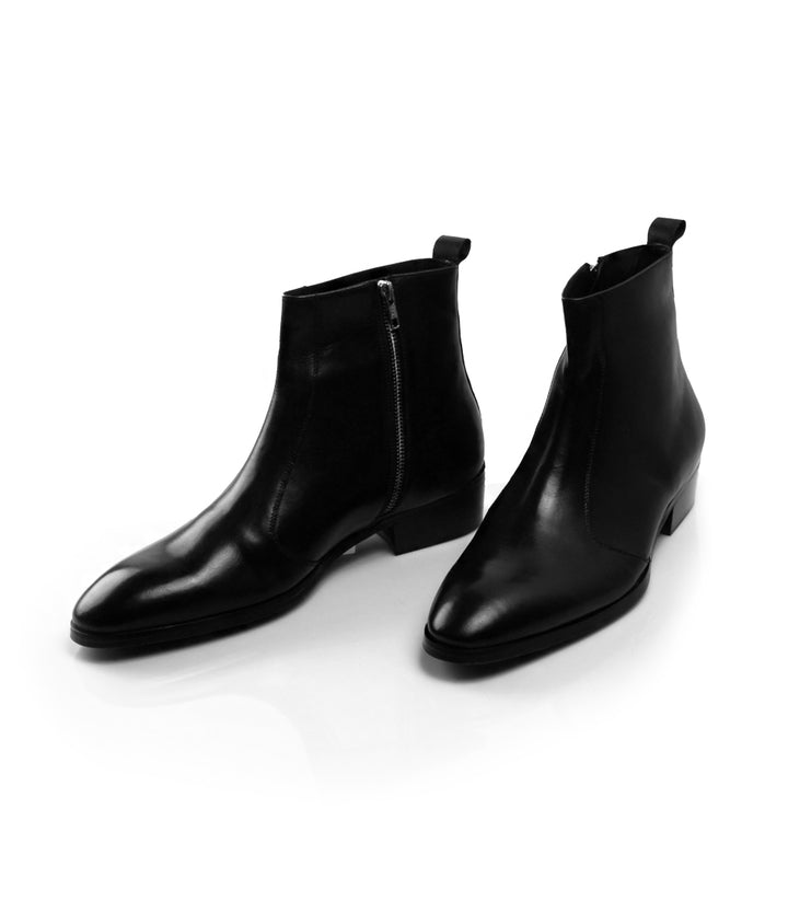 Pelle Santino - Cuban Zipper Boots - Black Leather - best Suede boots in India