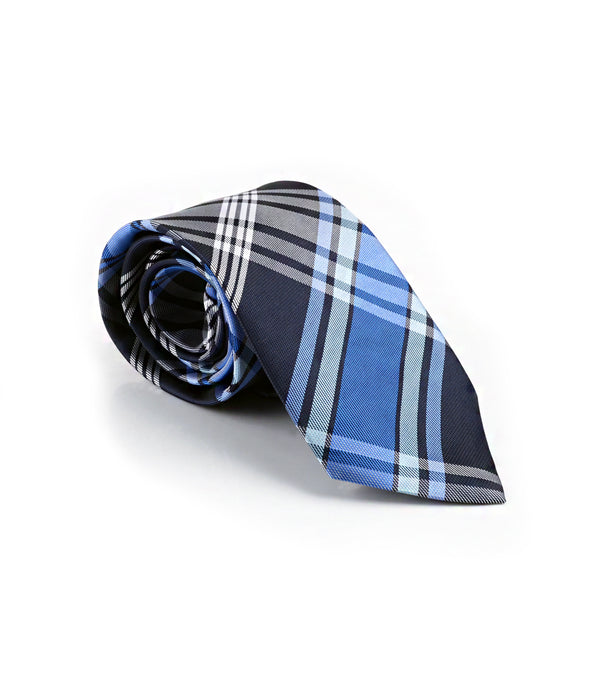 Royal Chequered Dark Blue Neck Tie