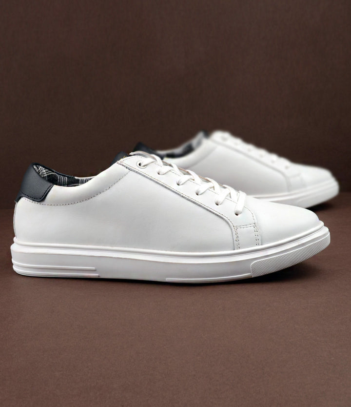 Pelle Santino -White Leather Low-top Sneakers