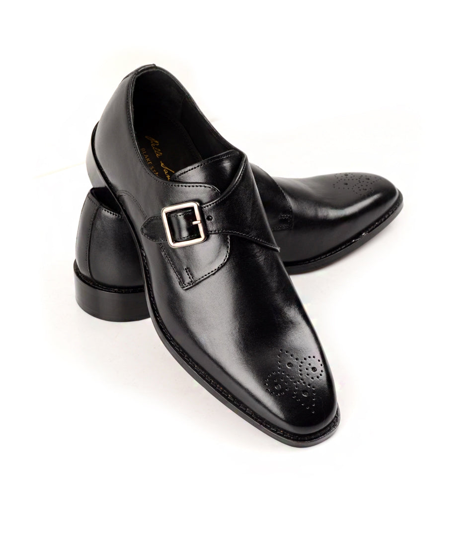 Medallion Toe Single Monk Black - Main Image