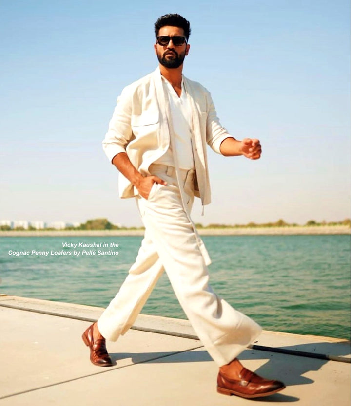 Vicky Kaushal in Pelle Santino Cognac Penny Loafers - The Dapper Man