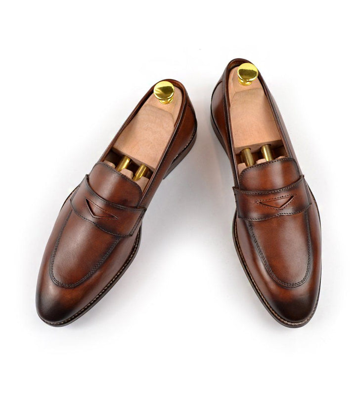 Cognac Penny Loafers - The Dapper Man