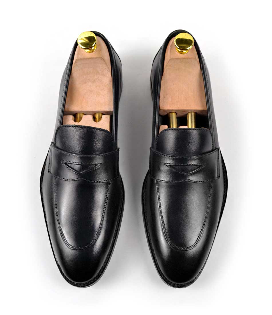 Pelle Santino - Black Penny Loafers Best penny loafers India – The Dapper Man