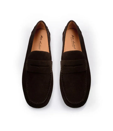 Suede Penny Driving Loafer - Brown