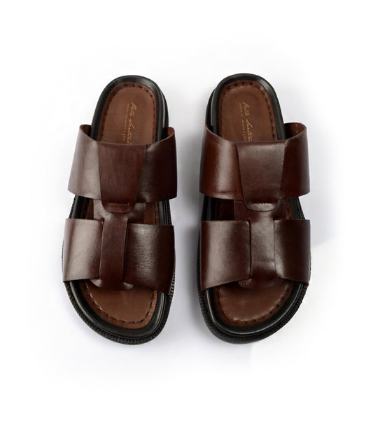 Pelle Santino - Roma Leather Slippers - Brown - best leather slippers in India