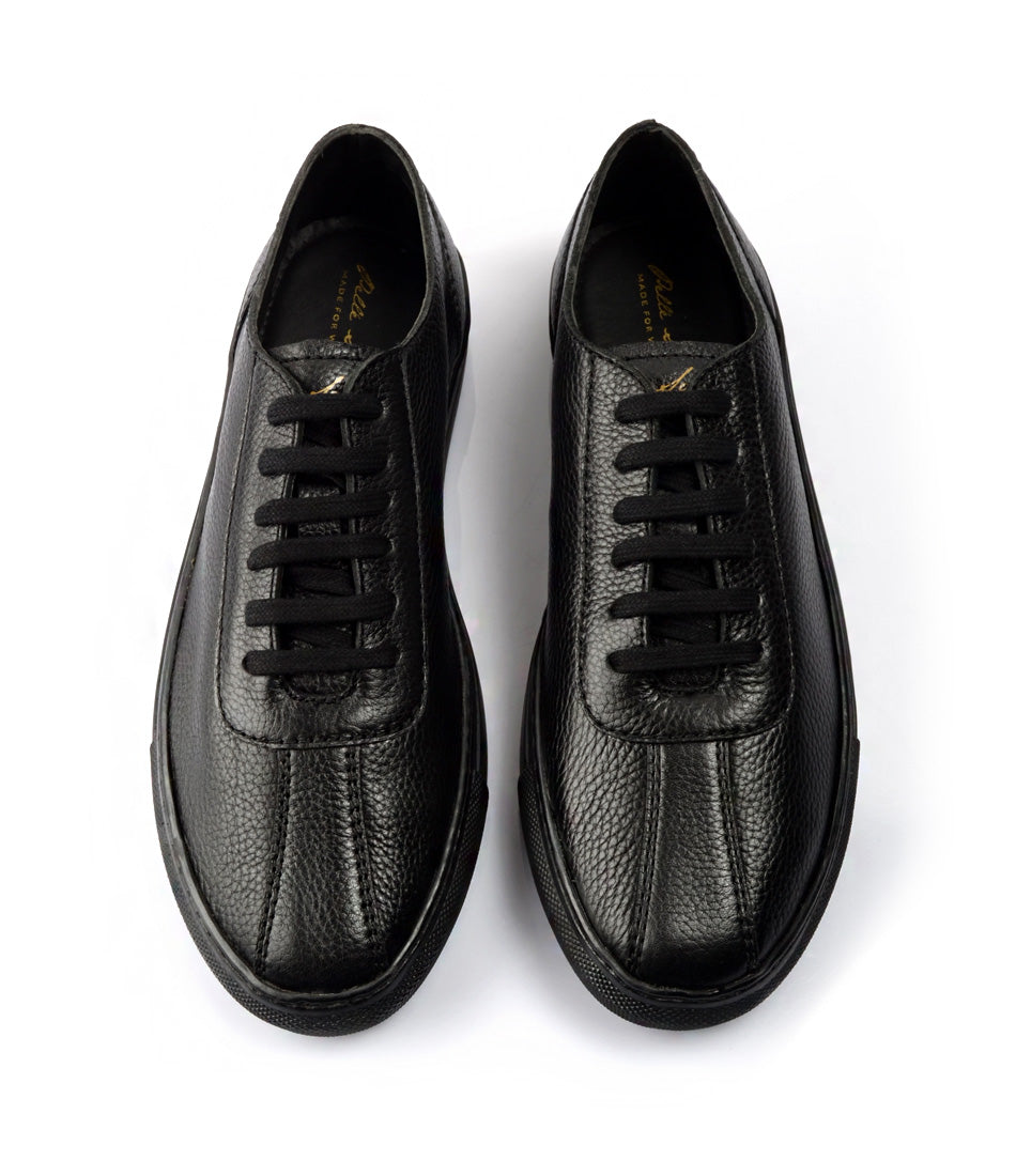 Pelle Santino - Unlined Sneakers - Black Milled - best leather sneaker ...