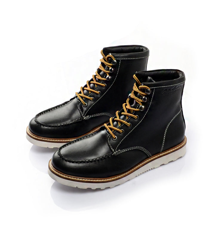 Pelle Santino Moc Toe Boots Black best boots in India – The