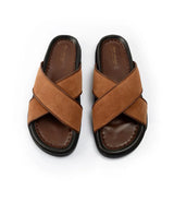Milano Leather Slippers - Beige Suede