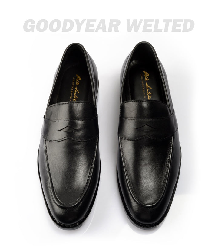 Pelle Santino - Goodyear Welted Penny Loafers - Black