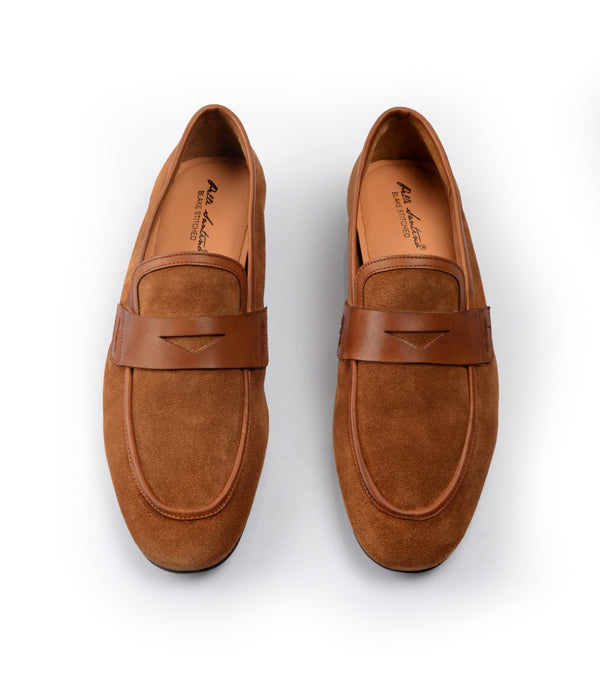 Pelle Santino - Suede Combination Loafers - Beige -  Ultra-Flex - best wedding shoes India 