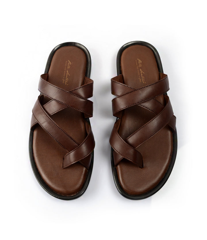 Venezia Leather Slippers Brown - Main Image