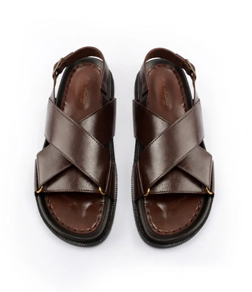 Marcus Leather Slippers - Brown
