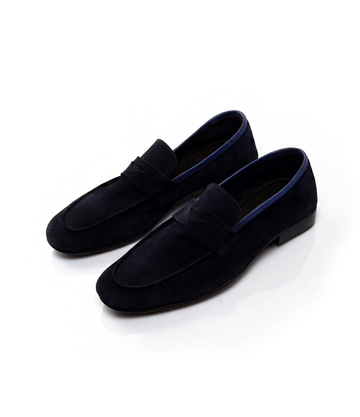 Pelle Santino - Blue Suede Penny Loafers - Ultra-Flex - best suede loafers in India