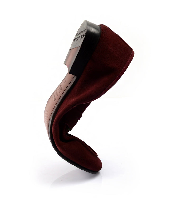 Pelle Santino - Burgundy Suede Penny Loafers - Ultra-Flex - best suede loafers in India