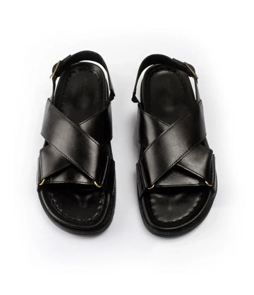 Marcus Leather Slippers - Black