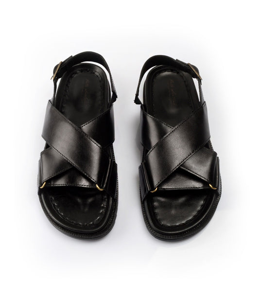 Marcus Leather Slippers - Black