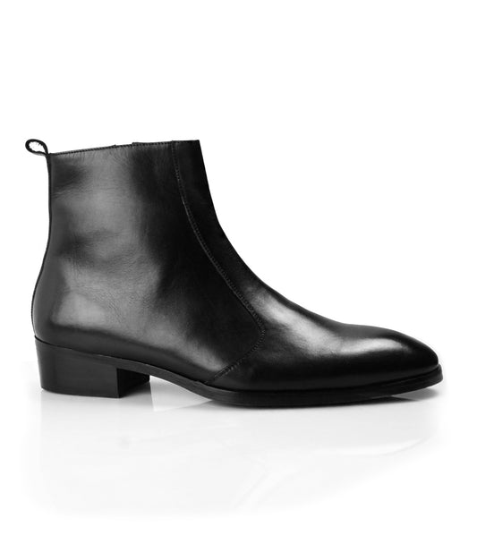 Pelle Santino - Cuban Zipper Boots - Black Leather - best Suede boots in India