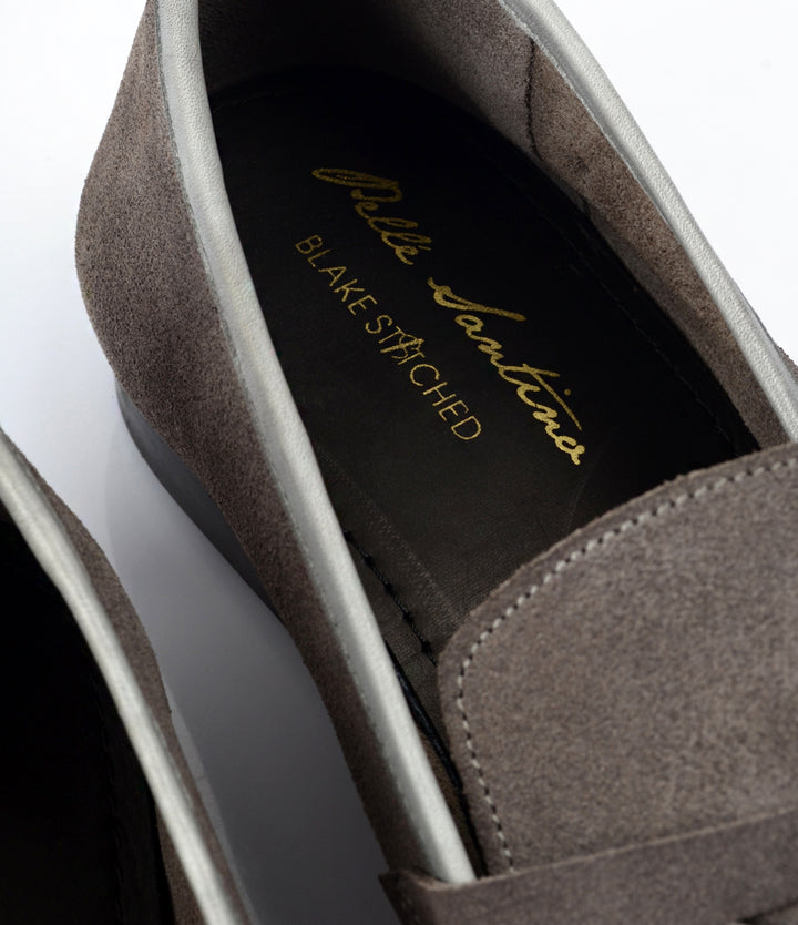 Pelle Santino - Grey Suede Penny Loafers - Ultra-Flex - best suede loafers in India