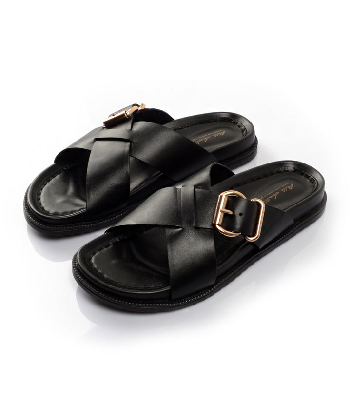 Pelle Santino - Torino Leather Slippers - Black - best Leather slippers in India