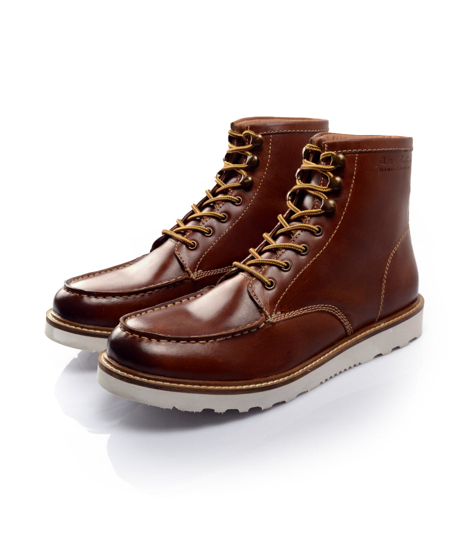 Pelle Santino Moc Toe Boots Cognac best boots in India The