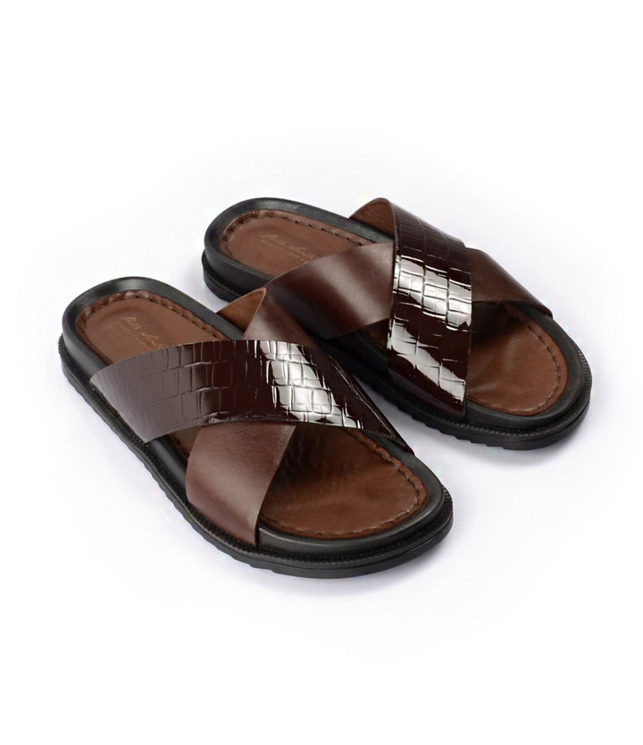 Pelle Santino - Milano Leather Slippers - Brown - best leather slippers in India