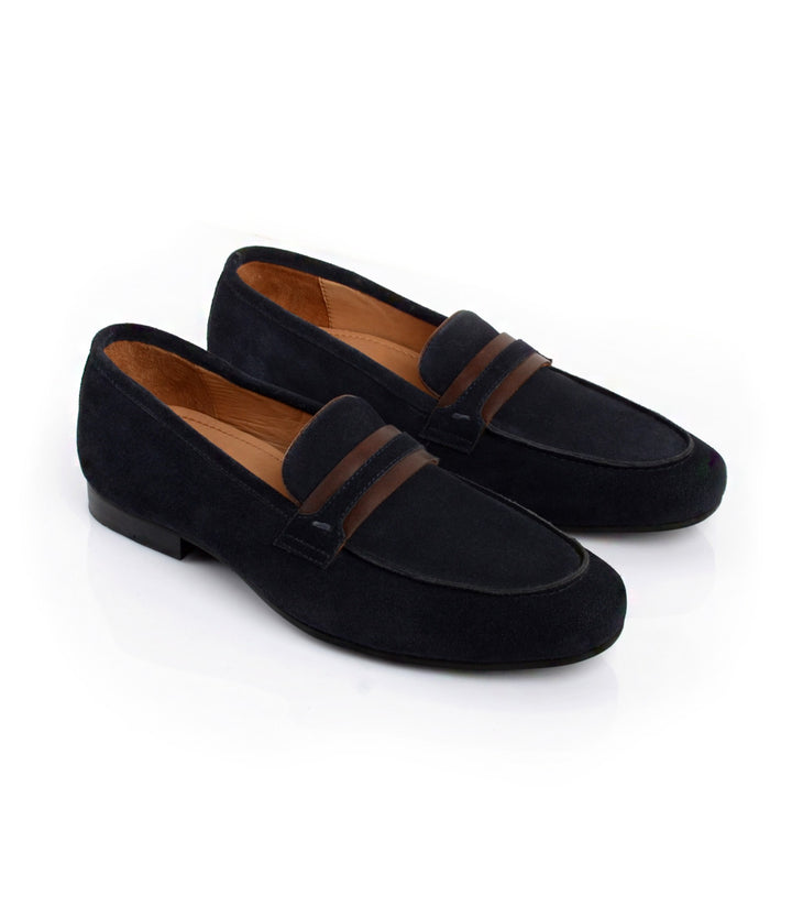 Pelle Santino - Luca Loafers - Blue Suede – The Dapper Man