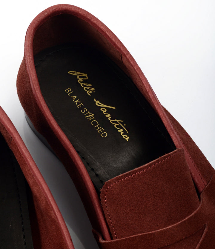 Pelle Santino - Burgundy Suede Penny Loafers - Ultra-Flex - best suede loafers in India