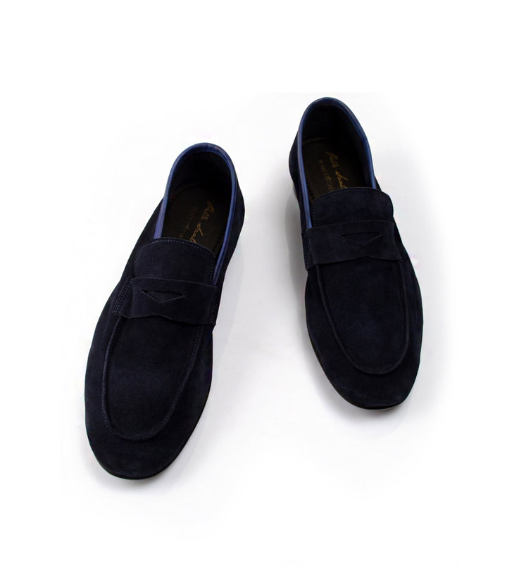 Pelle Santino - Blue Suede Penny Loafers - Ultra-Flex - best suede loafers in India