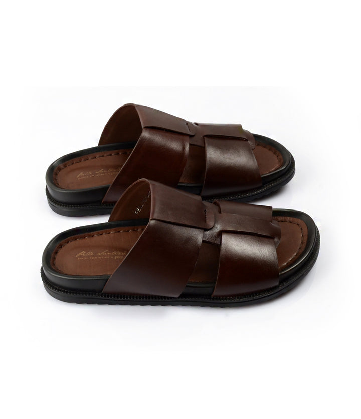 Pelle Santino - Roma Leather Slippers - Brown - best leather slippers in India