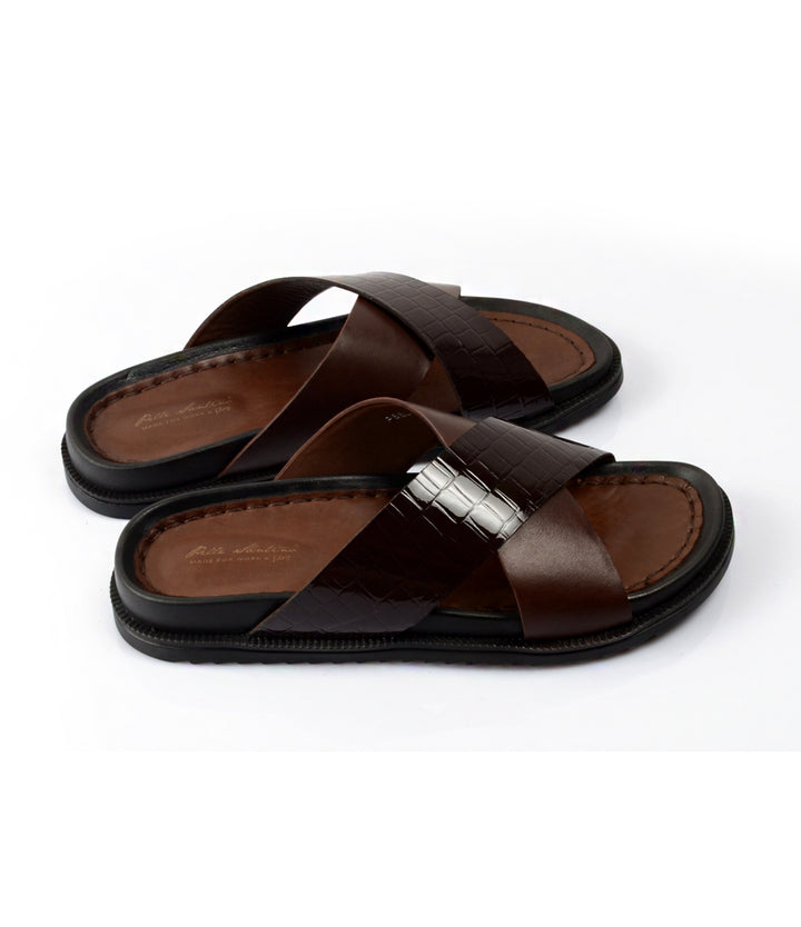 Pelle Santino - Milano Leather Slippers - Brown - best leather slippers in India