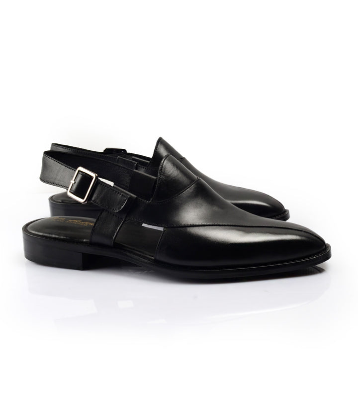 Pelle Santino - Leather Peshawari - Black - Best Peshawari Sandals in India 
