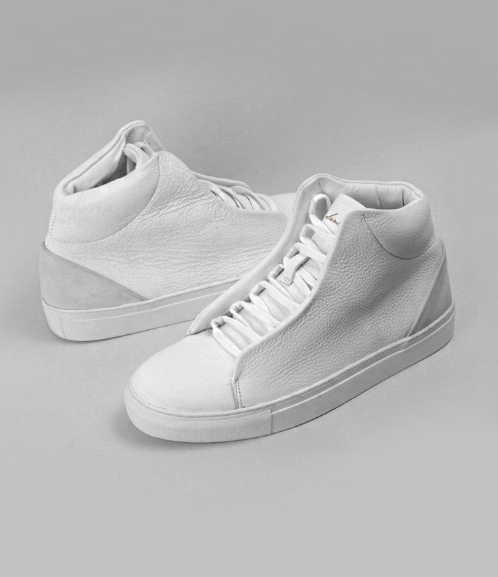 Pelle Santino - InnovX Sneaker - High Top - White Milled - best leather sneaker in India