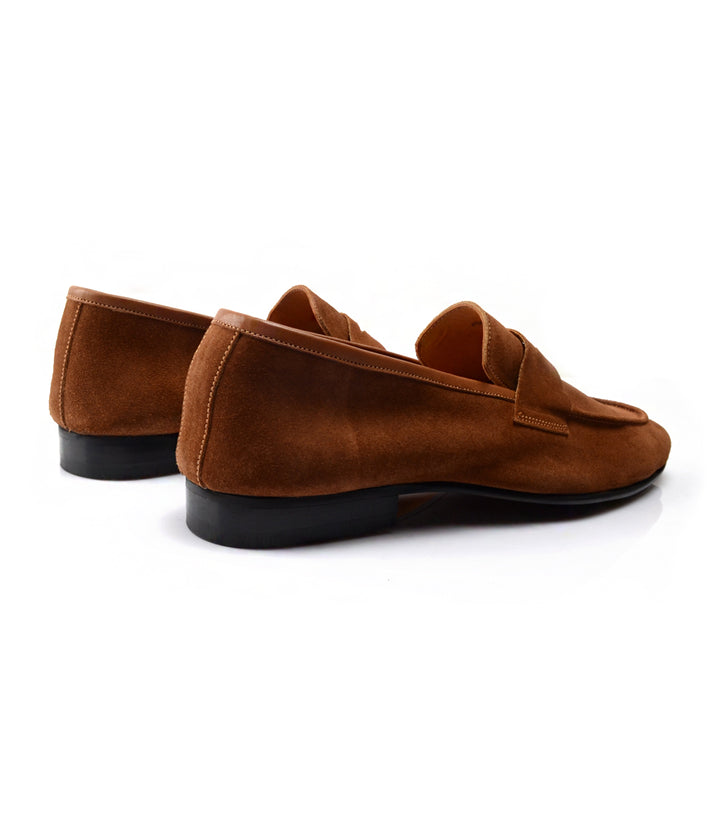 Pelle Santino - Beige Suede Penny Loafers - Ultra-Flex