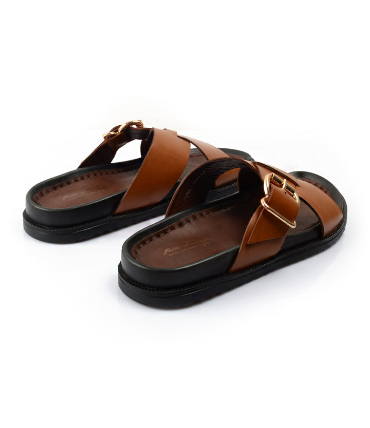 Pelle Santino - Torino Leather Slippers - Tan - best Leather slippers in India