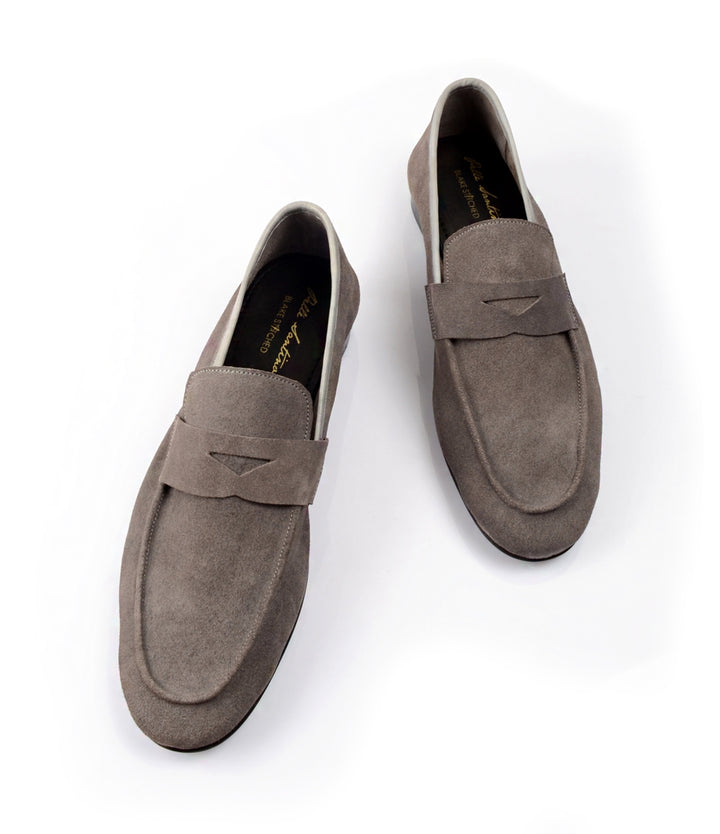 Pelle Santino - Grey Suede Penny Loafers - Ultra-Flex - best suede loafers in India