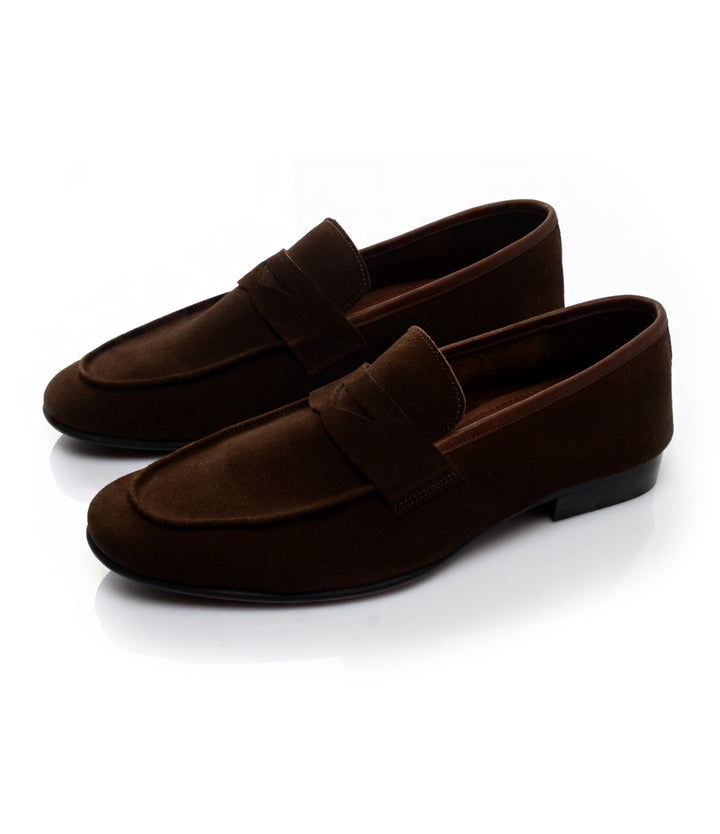 Pelle Santino - Brown Suede Penny Loafers - Ultra-Flex - best suede loafers in India