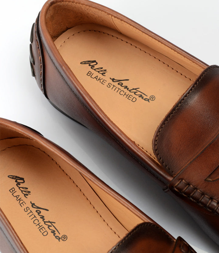 Pelle Santino - Penny Driving Loafer - Cognac