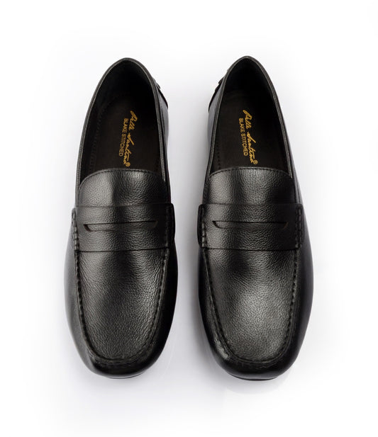 Pelle Santino - Milled Penny Driving Loafer - Black