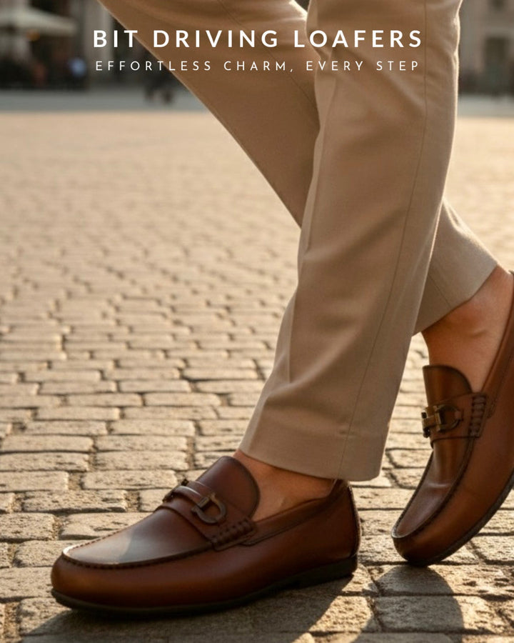 Pelle Santino - Bit Driving Loafer - Cognac - best driving shoes in india 