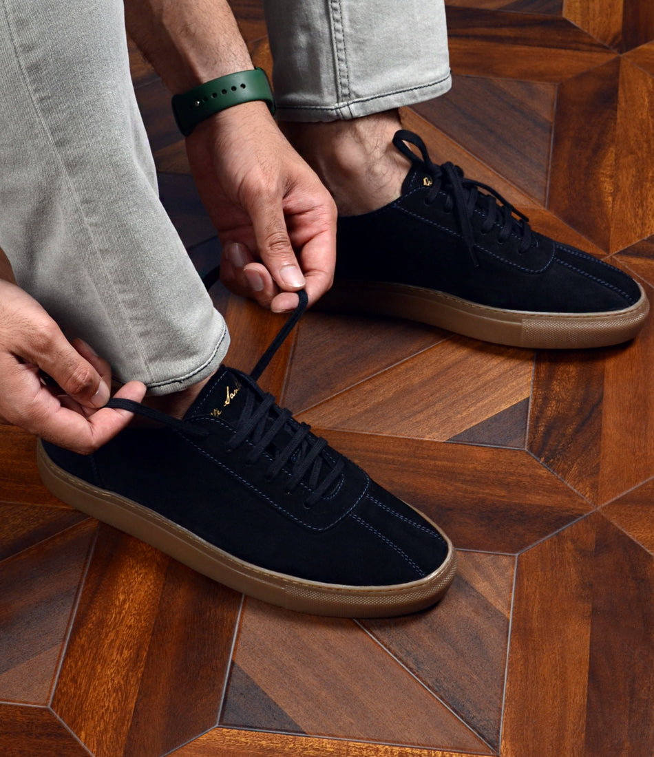 Unlined Sneakers Navy Suede