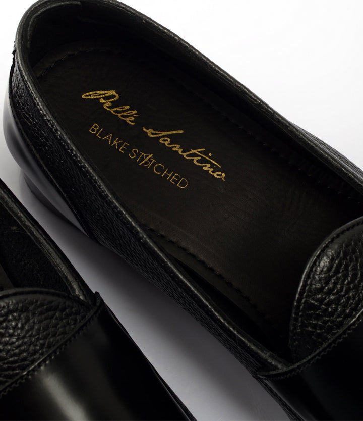 Pelle Santino - Black Milled Double Monk Loafers - Ultra-Flex