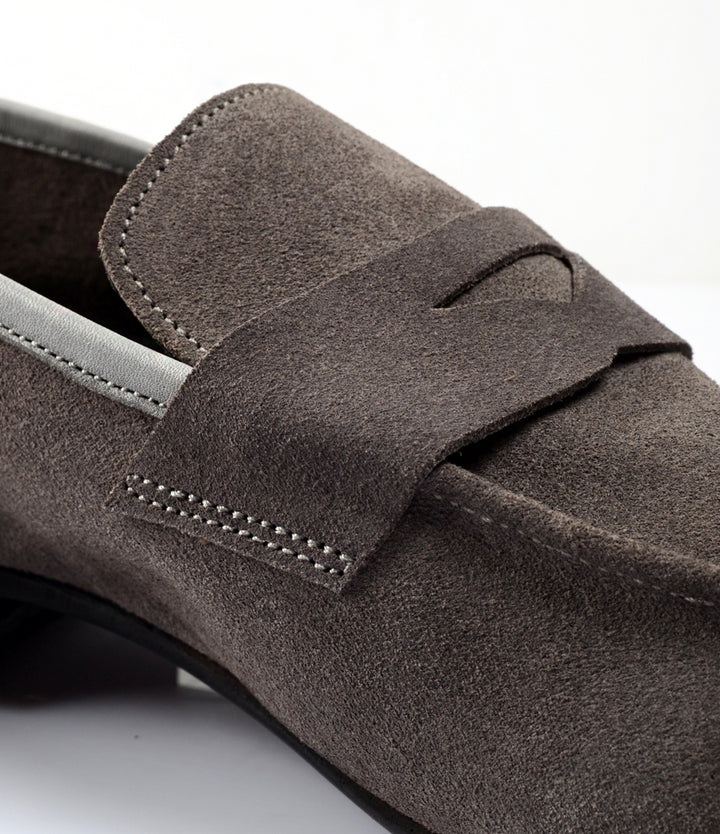 Pelle Santino - Grey Suede Penny Loafers - Ultra-Flex - best suede loafers in India