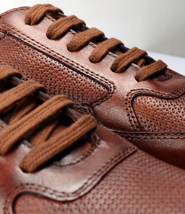 Pelle Santino - UrbanStride Leather Sneakers - Cognac - best leather sneaker in India