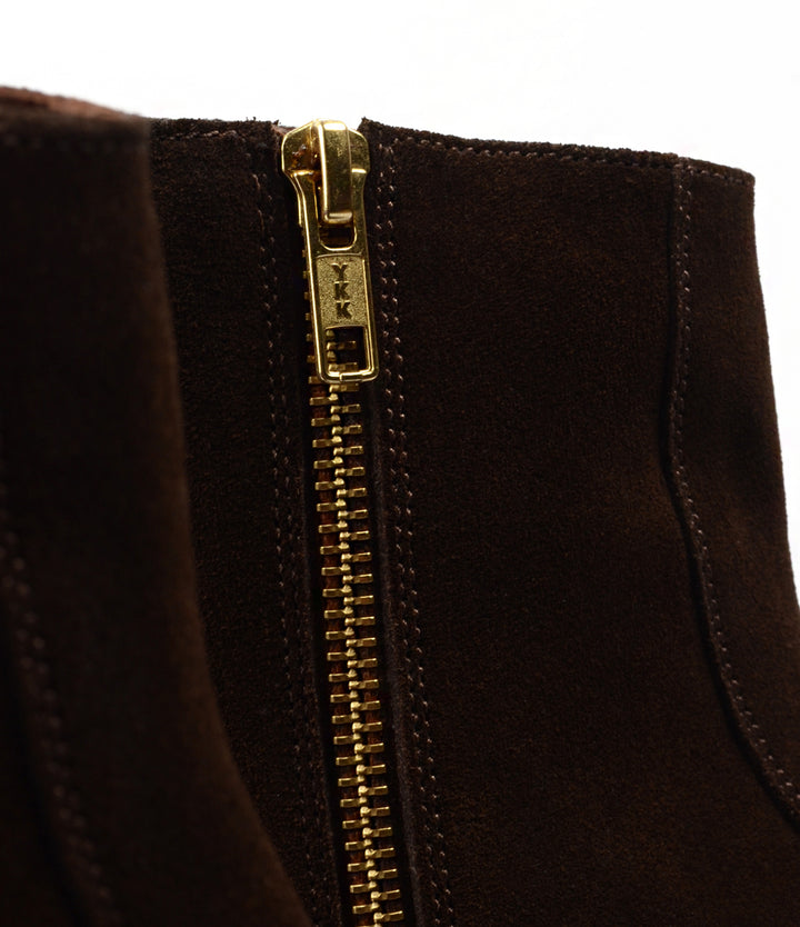 Pelle Santino - Cuban Zipper Boots - Brown Suede - best Suede boots in India