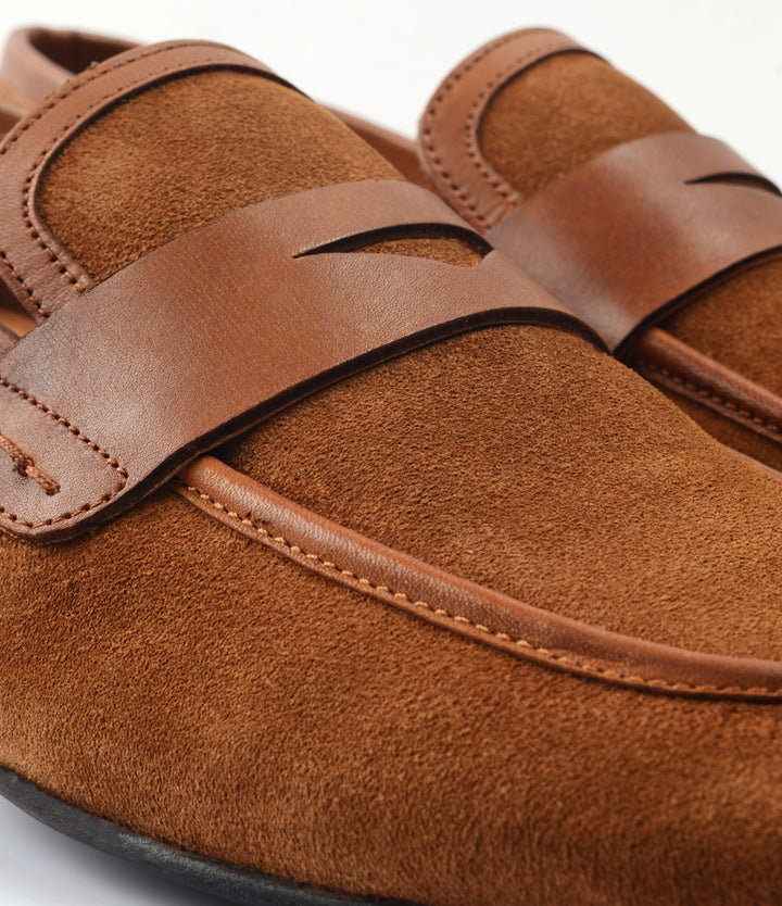Pelle Santino - Suede Combination Loafers - Beige -  Ultra-Flex - best wedding shoes India 