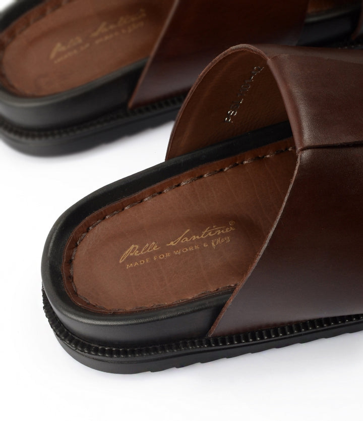 Pelle Santino - Roma Leather Slippers - Brown - best leather slippers in India