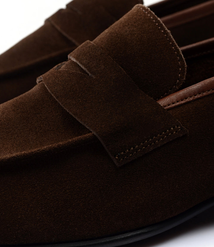 Pelle Santino - Brown Suede Penny Loafers - Ultra-Flex - best suede loafers in India