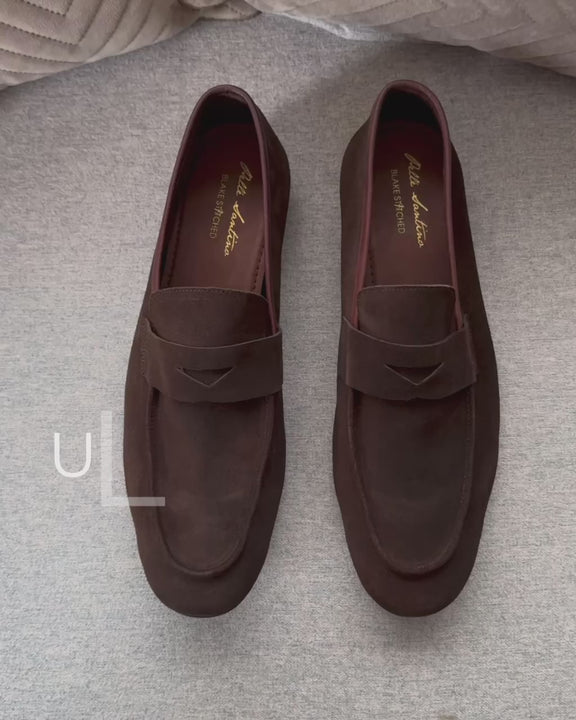 Pelle Santino - Brown Suede Penny Loafers - Ultra-Flex - best suede loafers in India