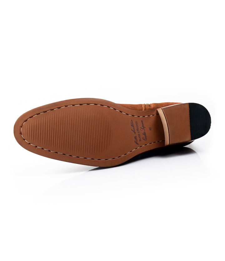 Pelle Santino - Cuban Zipper Boots - Beige Suede - best Suede boots in India